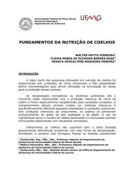 Fundamentos de Nutri&ccedil;&atilde;o de Coelhos