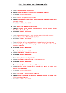 Lista de Artigos para Apresentação
