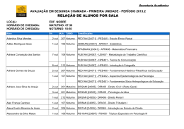 Confira relação de alunos por sala e data das avaliações.