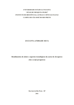 JULYANNA ANDRADE SILVA Rendimentos de abate e aspectos