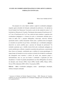 o papel do coordenador pedag&oacute;gico como articulador da forma&ccedil;&atilde;o