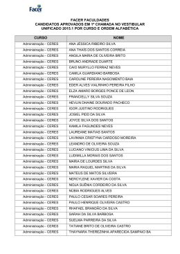 facer faculdades candidatos aprovados em 1&ordf; chamada no
