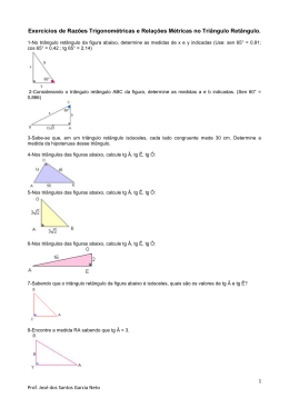 Exercícios de Trigonometria e Triangulo Retangulo