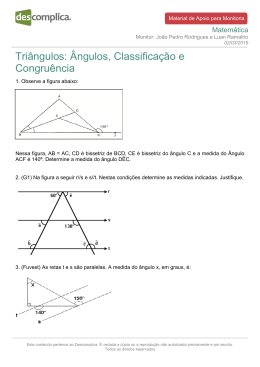 Triângulos: Ângulos, Classificação e Congruência