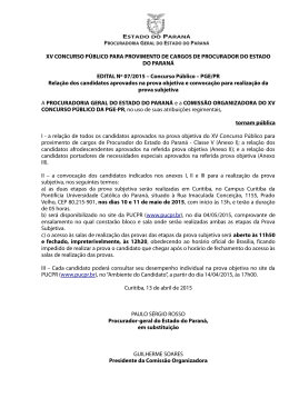 PROCURADORIA GERAL DO ESTADO DO PARAN&Aacute;
