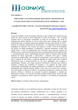 III CONAVE &ndash; 22 a 24 de Setembro de 2014 Bauru &ndash; S&atilde;o