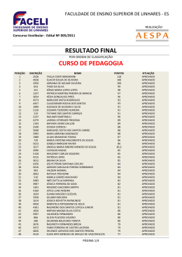 RESULTADO FINAL CURSO DE PEDAGOGIA