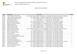 Lista dos Locais de Prova