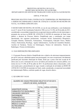 Edital 001/2015 - Prefeitura Municipal do Natal