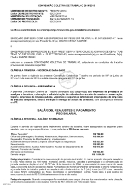 SAL&Aacute;RIOS, REAJUSTES E PAGAMENTO - SESCAP-PR