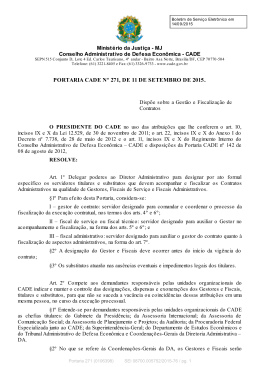 Portaria n&ordm; 271 - Disp&otilde;e sobre a gest&atilde;o e fiscaliza&ccedil;&atilde;o de