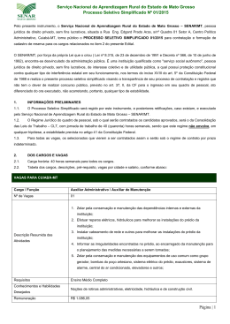 processo seletivo Simplificado 01/2015
