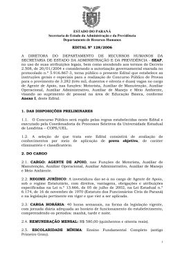 ESTADO DO PARAN&Aacute; Secretaria de Estado da Administra&ccedil;&atilde;o e da