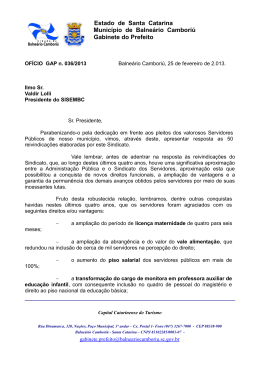 Estado de Santa Catarina Munic&iacute;pio de Balne&aacute;rio