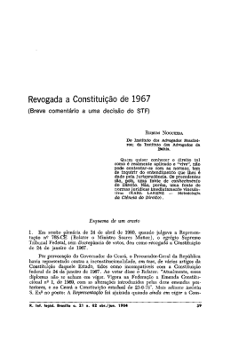 Revogada a Constitui&ccedil;&atilde;o de 1967