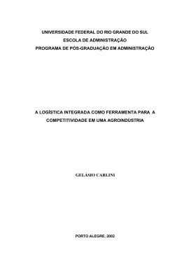 A log&iacute;stica integrada como ferramenta para a competitividade em