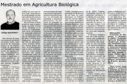 Mestrado em Agricultura Biológica