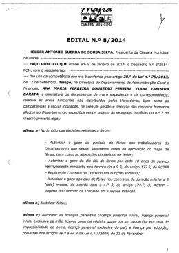 EDITAL N.° 8/2014 - Câmara Municipal de Mafra