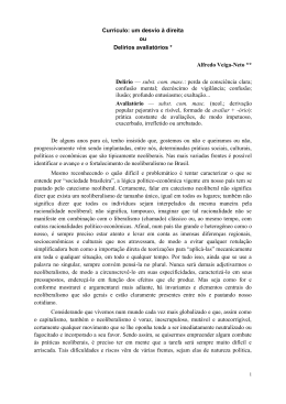 Curr&iacute;culo: um desvio &agrave; direita ou Del&iacute;rios avaliat&oacute;rios * Alfredo