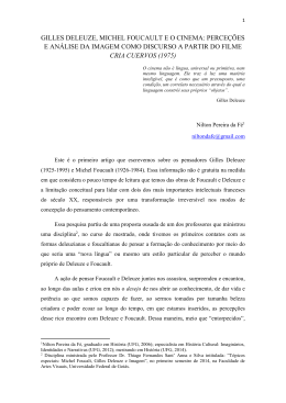 GILLES DELEUZE, MICHEL FOUCAULT E O CINEMA
