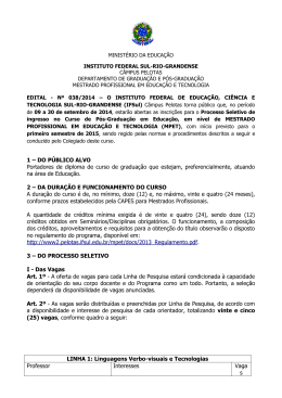 1 &ndash; DO P&Uacute;BLICO ALVO Portadores de diploma de curso de