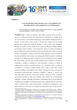 an&aacute;lise do discurso em foucault