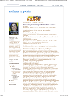 mulheres na politica: Seminário promovido pelo Centro Ruth Cardoso