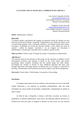 A CULTURA VISUAL ESCOLAR E A FORMA&Ccedil;&Atilde;O DA