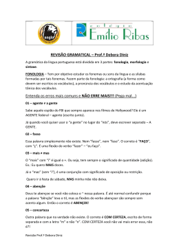 REVIS&Atilde;O GRAMATICAL &ndash; Prof.&ordf; Debora Diniz Entenda os erros