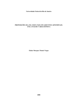PREPOSI&Ccedil;&Otilde;ES DE, EM, COM E PARA EM ADJUNTOS