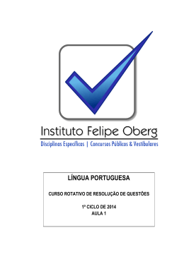 LÍNGUA PORTUGUESA - Instituto Felipe Oberg