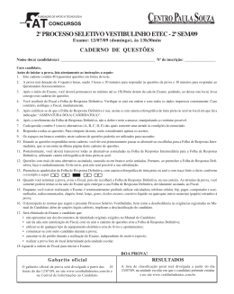 Prova - Centro Paula Souza