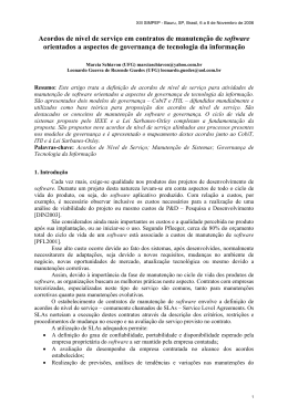 Acordos de n&iacute;vel de servi&ccedil;o em contratos de manuten&ccedil;&atilde;o