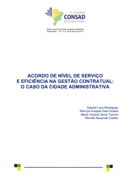 acordo de n&iacute;vel de servi&ccedil;o e efici&ecirc;ncia na gest&atilde;o contratual: o caso
