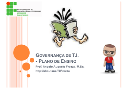 GOVERNAN&Ccedil;A DE T.I. - PLANO DE ENSINO