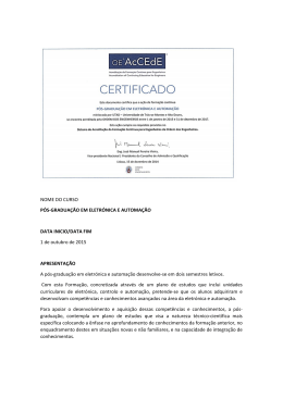 Forma&ccedil;&atilde;o Cont&iacute;nua de P&oacute;s-Gradua&ccedil;&atilde;o em Eletr&oacute;nica e