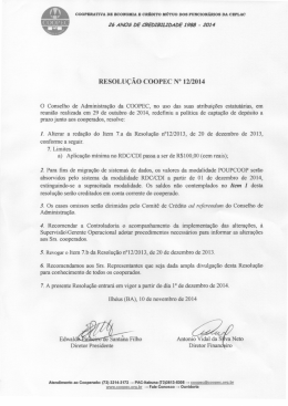 RESOLU&Ccedil;&Atilde;O cooPEC N&deg; 12/2014