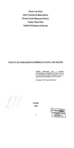projeto de viabilidade economica do hotel - TCC On-line
