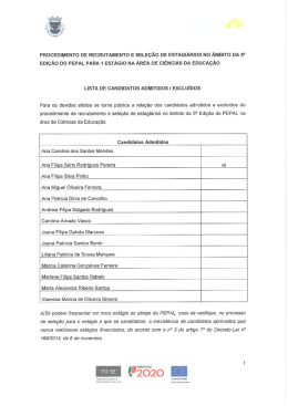 PROCEDIMENTO DE RECRUTAMENTO E SELE&Ccedil;&Atilde;O DE