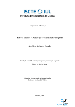 Servi&ccedil;o Social e Metodologia do Atendimento Integrado, Ana Filipa
