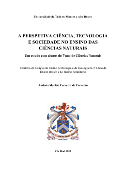 a perspetiva ci&ecirc;ncia, tecnologia e sociedade no ensino das ci&ecirc;ncias