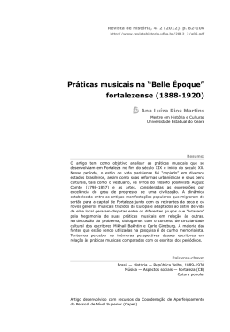 Pr&aacute;ticas musicais na &ldquo;Belle &Eacute;poque&rdquo;
