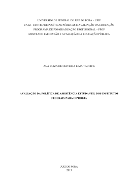 Avaliação da Política de Asistência Estudantil dos Institutos