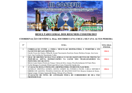 RESULTADO GERAL DOS RESUMOS COSEFIR/2015