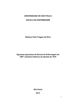 Egressas japonesas da Escola de Enfermagem da USP: mem&oacute;ria