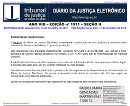 TJ-GO DIÁRIO DA JUSTIÇA ELETRÔNICO - EDIÇÃO 1911