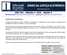 TJ-GO DIÁRIO DA JUSTIÇA ELETRÔNICO - EDIÇÃO 1836