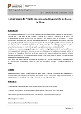 Proj. Educativo linhas gerais - Agrupamento de Escolas de &Iacute;lhavo