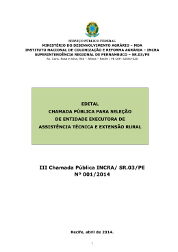 Edital da Chamada Pública Nº 01/2014