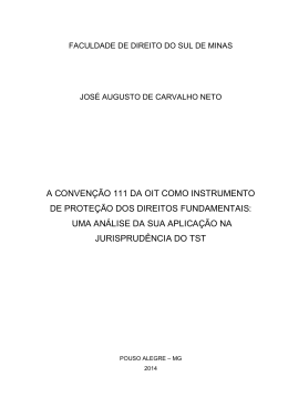 a conven&ccedil;&atilde;o 111 da oit como instrumento de prote&ccedil;&atilde;o dos